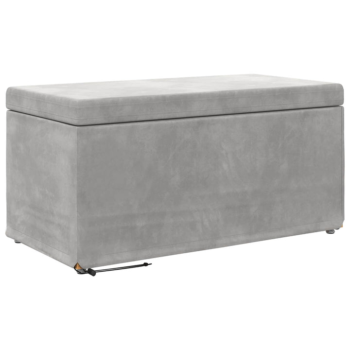 Taburet Lysegrå 81 x 41 x 40 cm Velour og konstrueret træ