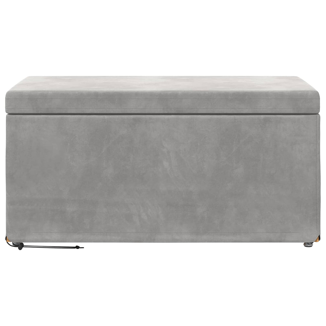 Taburet Lysegrå 81 x 41 x 40 cm Velour og konstrueret træ