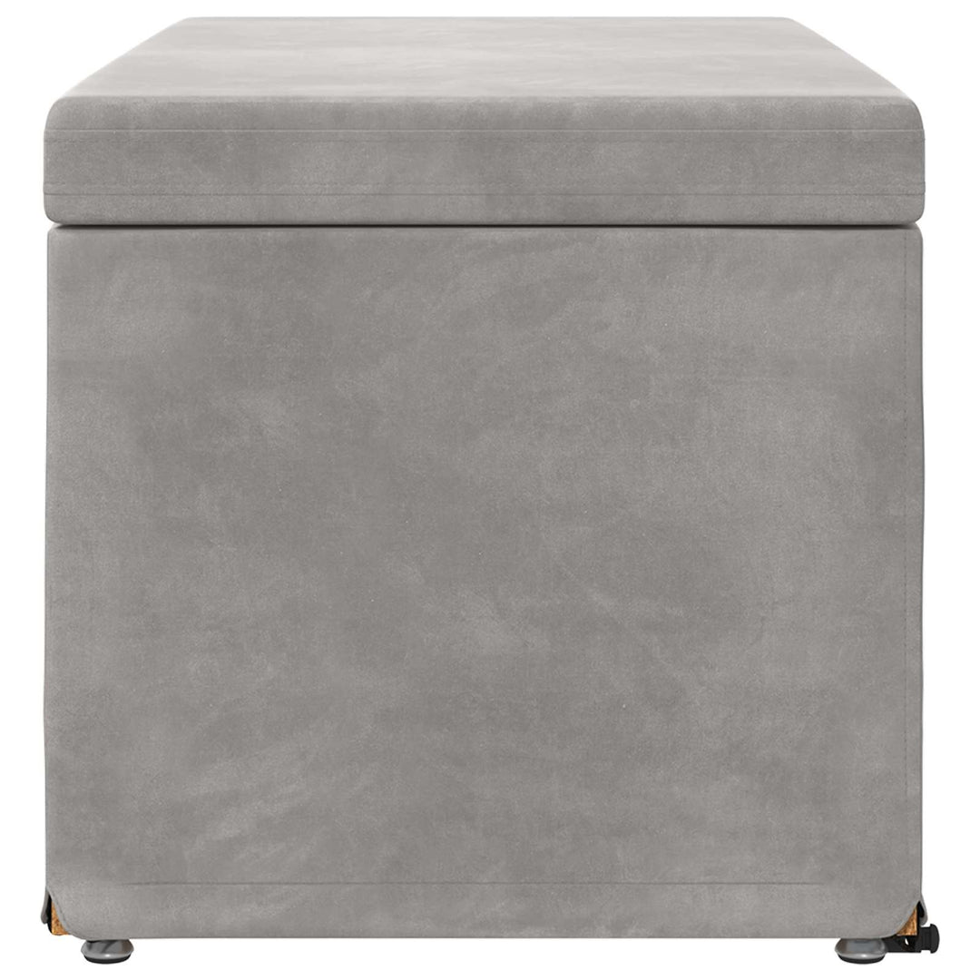 Taburet Lysegrå 81 x 41 x 40 cm Velour og konstrueret træ