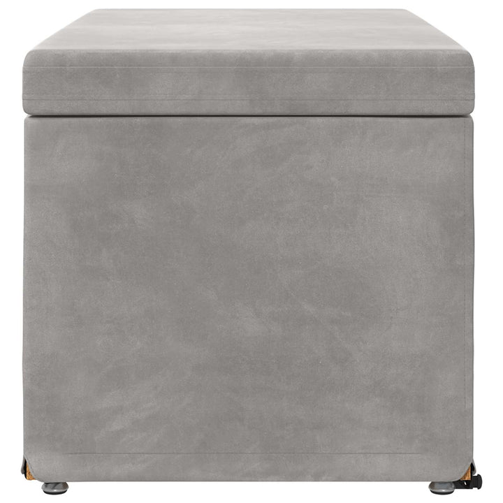 Taburet Lysegrå 81 x 41 x 40 cm Velour og konstrueret træ