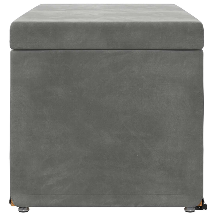 Taburet Mørkegrå 81 x 41 x 40 cm Velour og konstrueret træ
