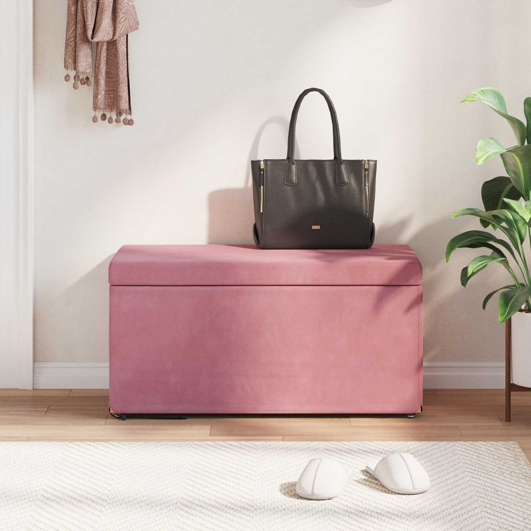Taburet Lyserød 81 x 41 x 40 cm Velour og konstrueret træ