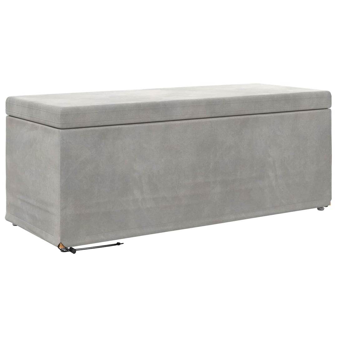 Taburet Lysegrå 101 x 41 x 40 cm Velour og konstrueret træ