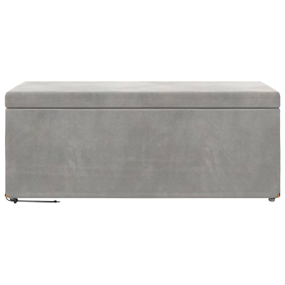 Taburet Lysegrå 101 x 41 x 40 cm Velour og konstrueret træ