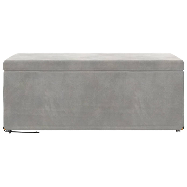 Taburet Lysegrå 101 x 41 x 40 cm Velour og konstrueret træ