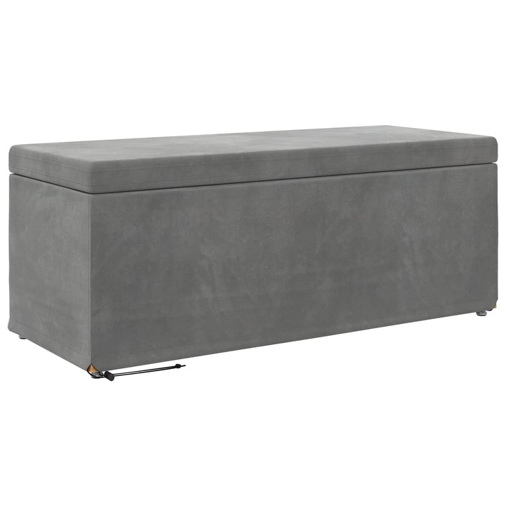 Taburet Mørkegrå 101 x 41 x 40 cm Velour og konstrueret træ