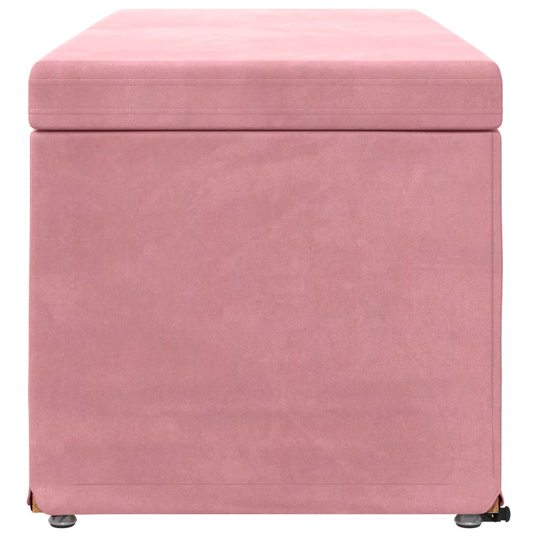 Taburet Lyserød 101 x 41 x 40 cm Velour og konstrueret træ