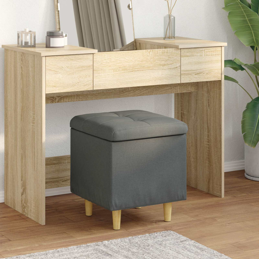Ottoman med Opbevaring Mørkegrå 40 x 40 x 45 cm Stof