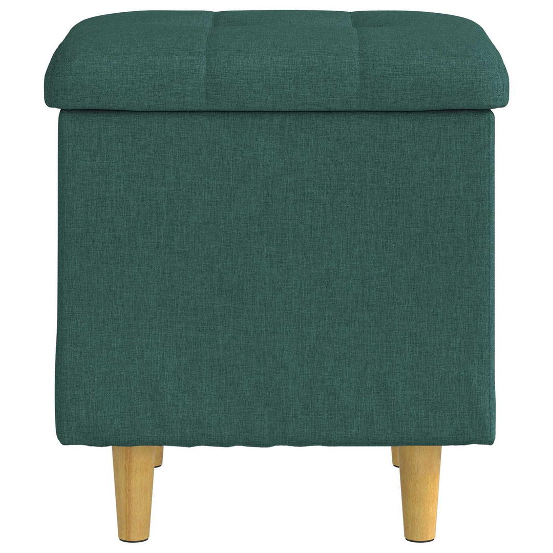Ottoman med Opbevaring Mørkegrøn 40 x 40 x 45 cm Stof