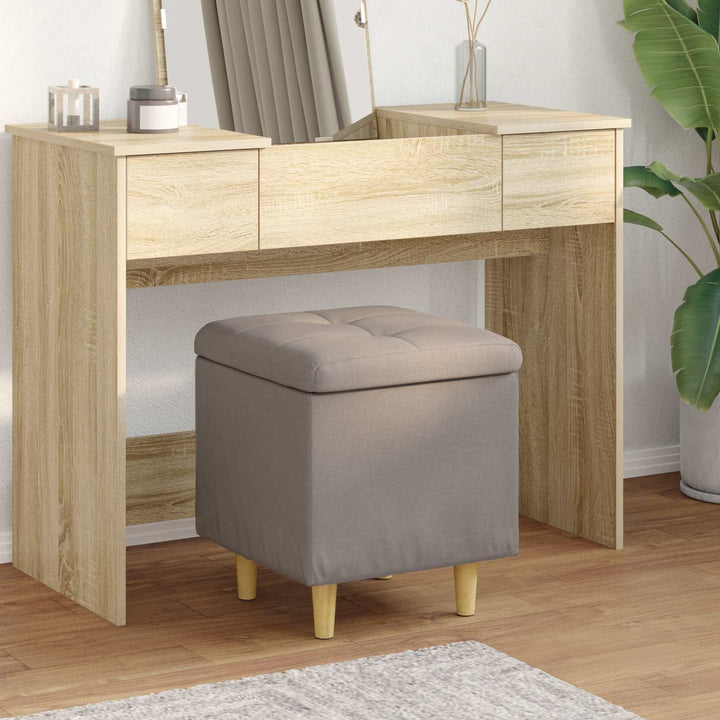 Ottoman med Opbevaring Gråbrun 40 x 40 x 45 cm Stof