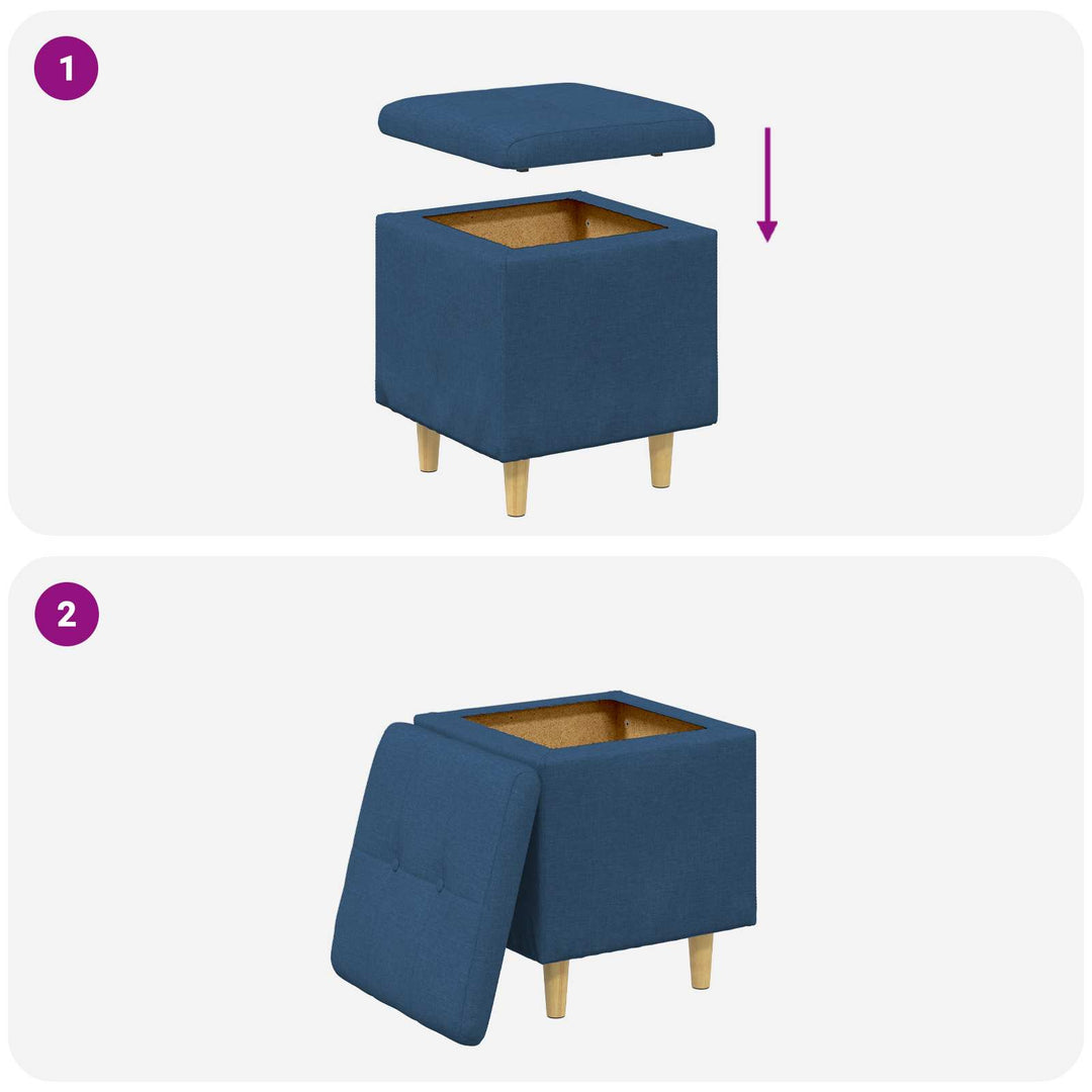 Ottoman med Opbevaring Blå 40 x 40 x 45 cm Stof