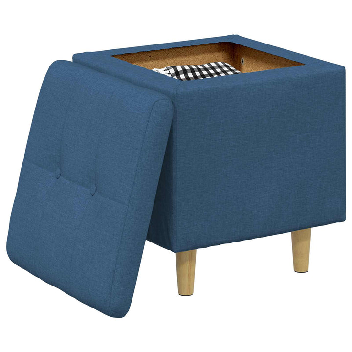 Ottoman med Opbevaring Blå 40 x 40 x 45 cm Stof