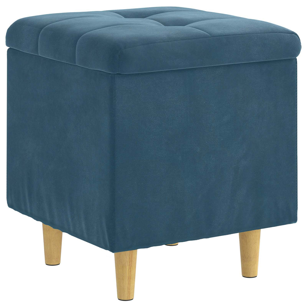 Ottoman med Opbevaring Blå 40 x 40 x 45 cm Fløjl