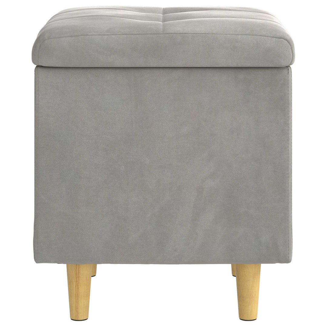 Ottoman med Opbevaring Lysegrå 40 x 40 x 45 cm Fløjl