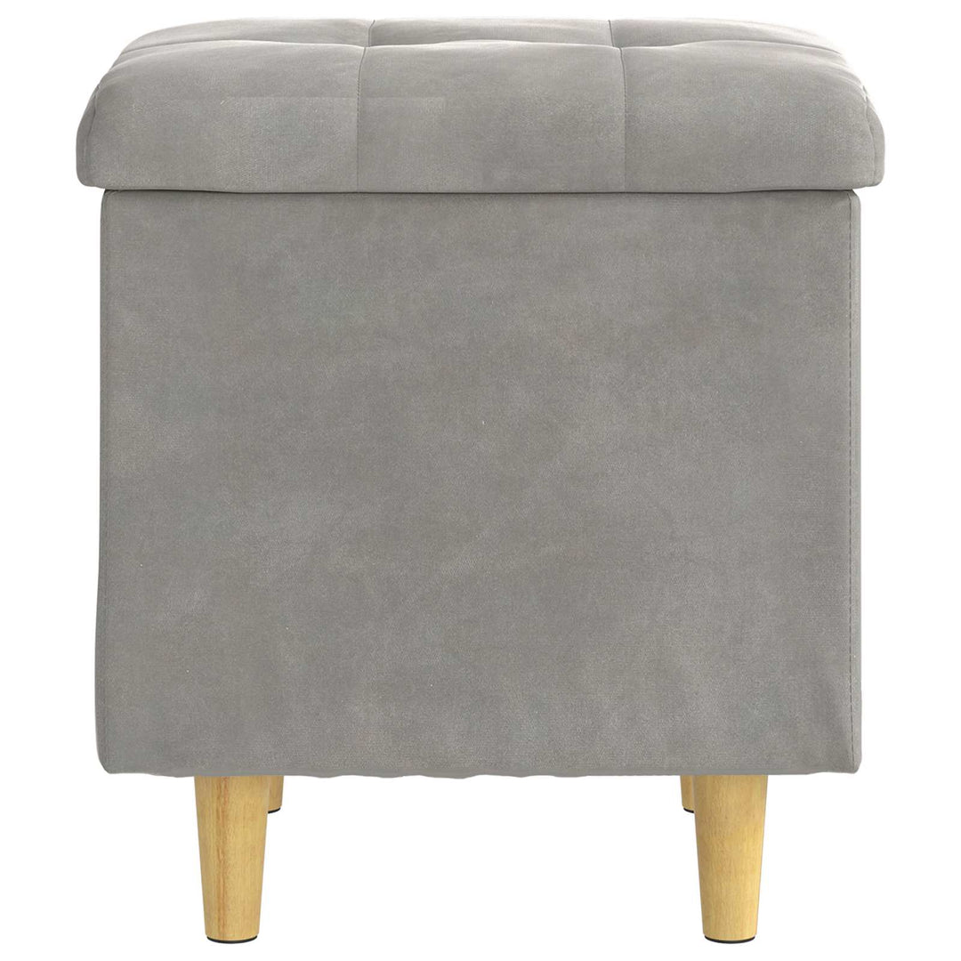 Ottoman med Opbevaring Lysegrå 40 x 40 x 45 cm Fløjl