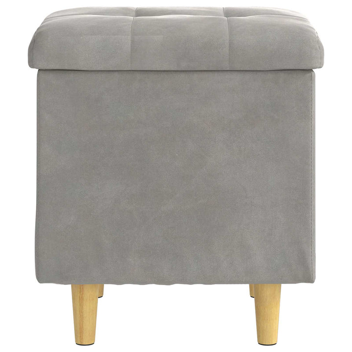 Ottoman med Opbevaring Lysegrå 40 x 40 x 45 cm Fløjl