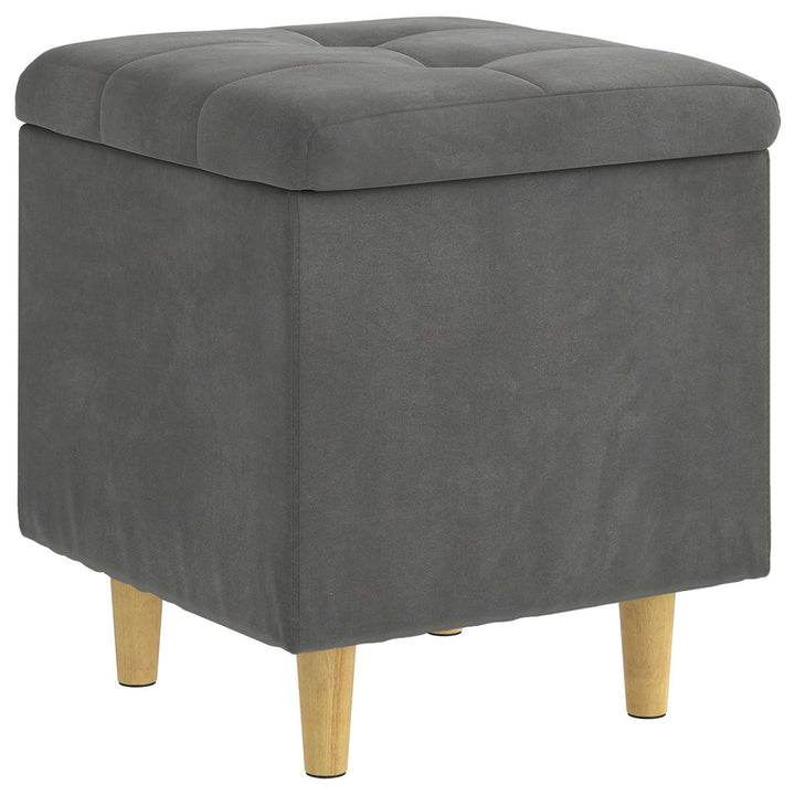 Ottoman med Opbevaring Mørkegrå 40 x 40 x 45 cm Fløjl