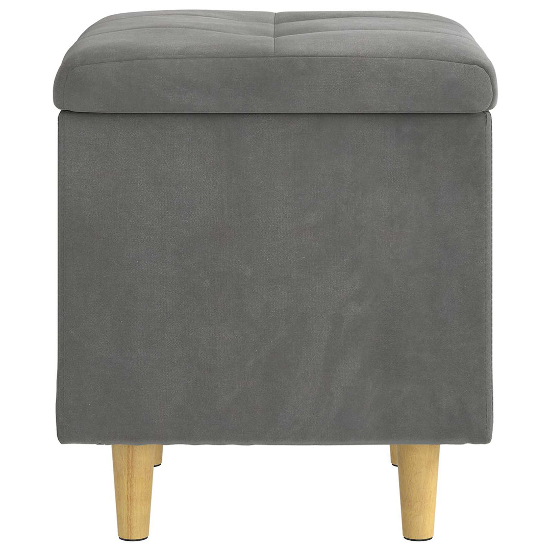 Ottoman med Opbevaring Mørkegrå 40 x 40 x 45 cm Fløjl