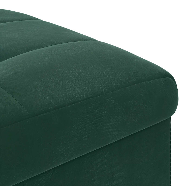 Ottoman med Opbevaring Mørkegrøn 40 x 40 x 45 cm Fløjl