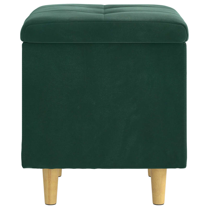 Ottoman med Opbevaring Mørkegrøn 40 x 40 x 45 cm Fløjl