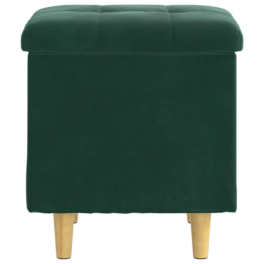 Ottoman med Opbevaring Mørkegrøn 40 x 40 x 45 cm Fløjl