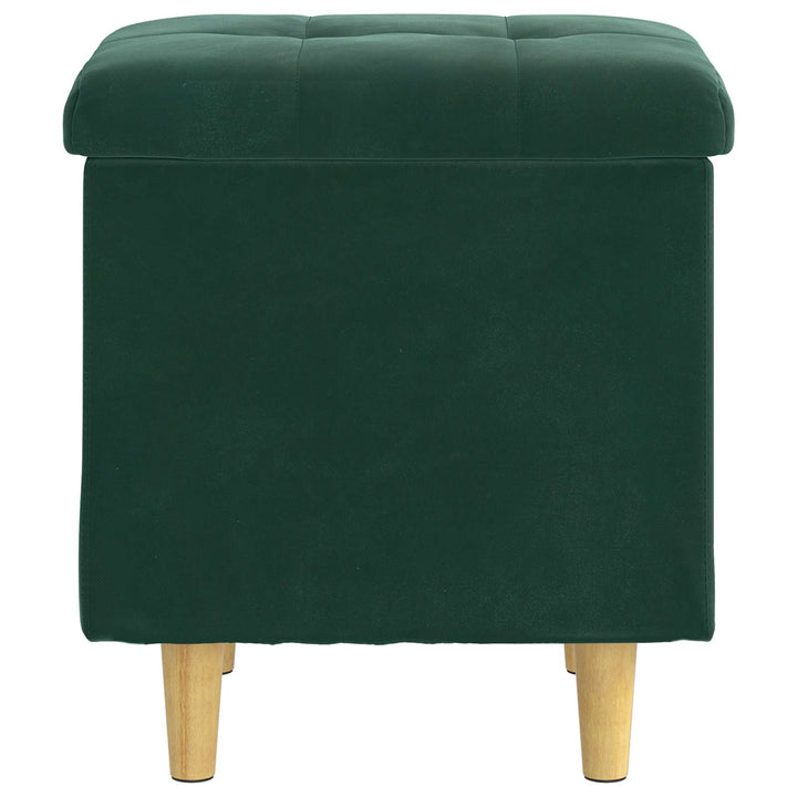 Ottoman med Opbevaring Mørkegrøn 40 x 40 x 45 cm Fløjl