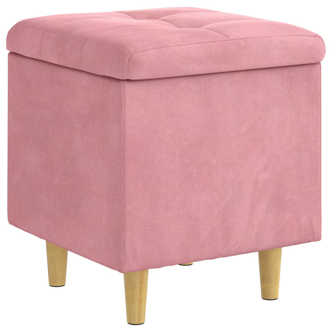 Ottoman med Opbevaring Lyserød 40 x 40 x 45 cm Fløjl