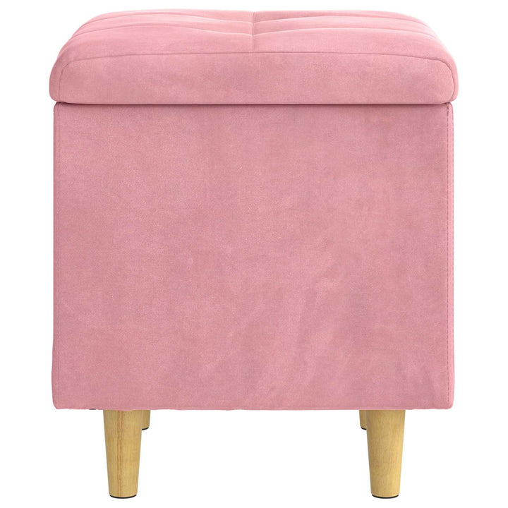 Ottoman med Opbevaring Lyserød 40 x 40 x 45 cm Fløjl