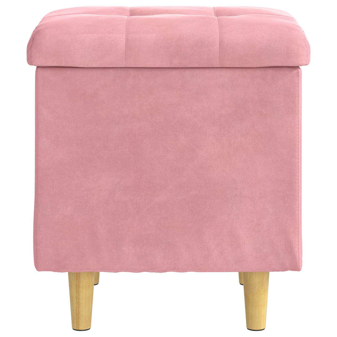 Ottoman med Opbevaring Lyserød 40 x 40 x 45 cm Fløjl
