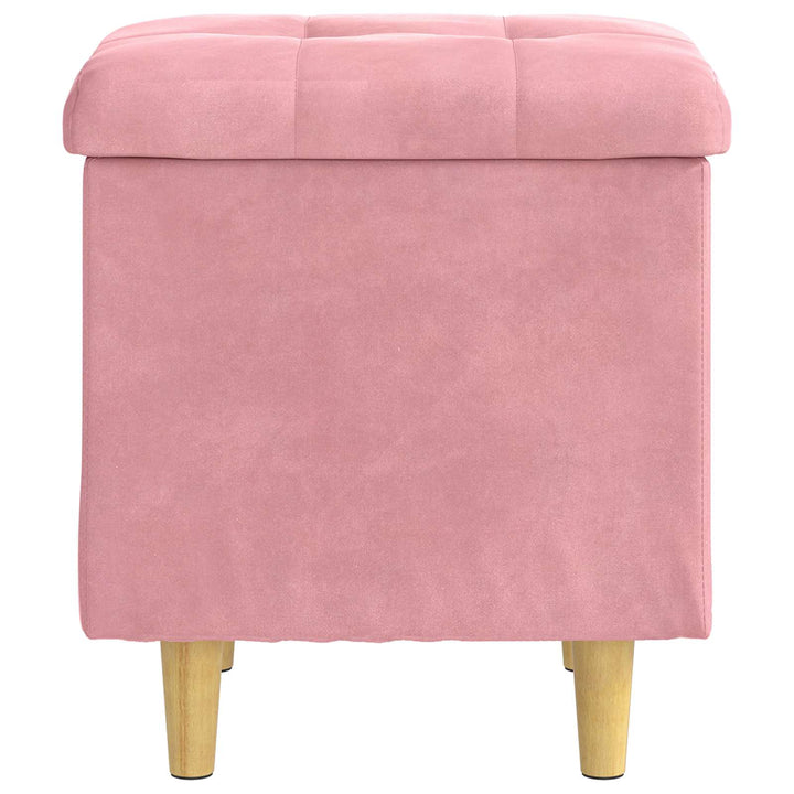 Ottoman med Opbevaring Lyserød 40 x 40 x 45 cm Fløjl