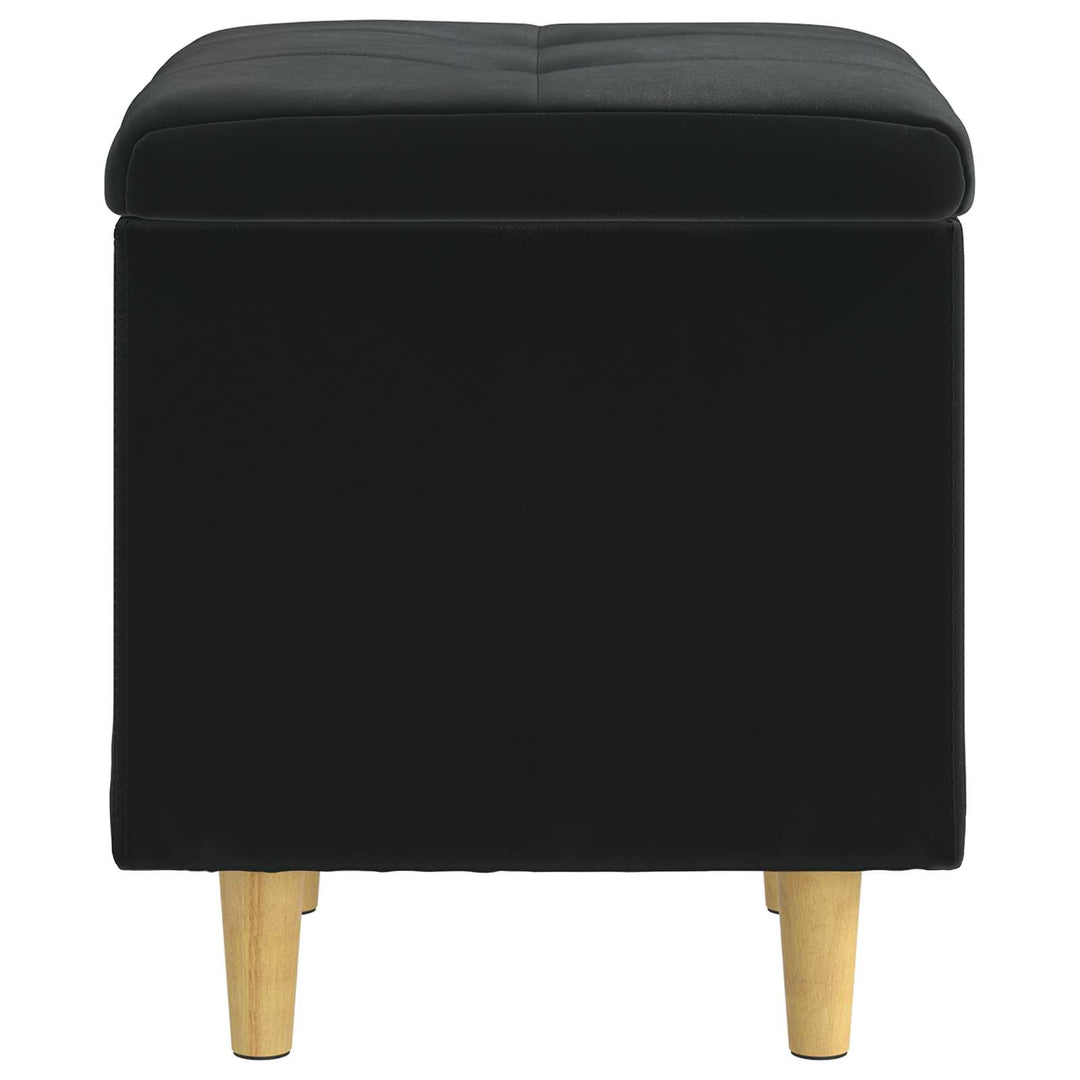 Ottoman med Opbevaring Sort 40 x 40 x 45 cm Fløjl