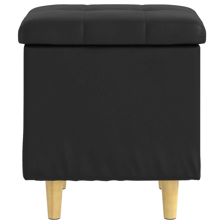 Ottoman med Opbevaring Sort 40 x 40 x 45 cm Kunstlæder