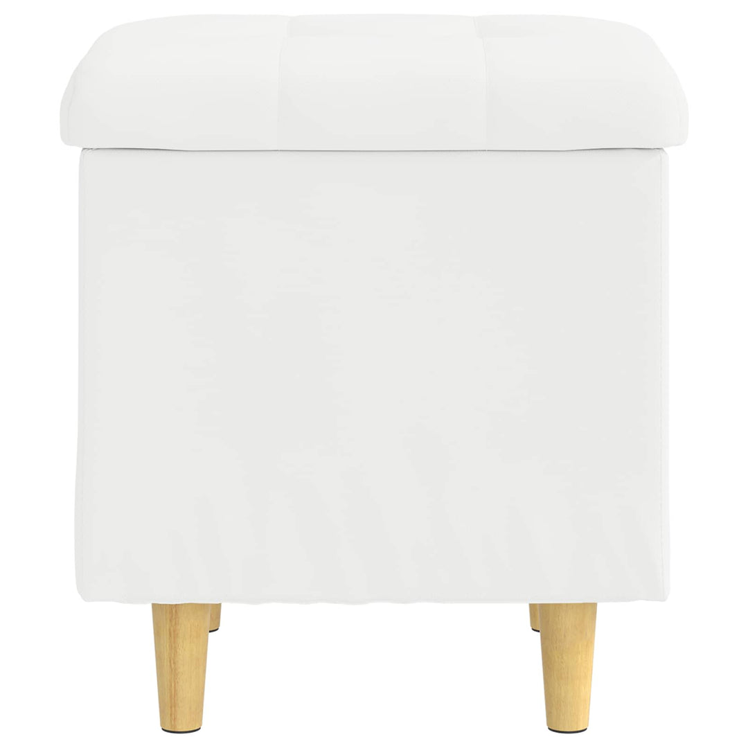 Ottoman med Opbevaring Hvid 40 x 40 x 45 cm Kunstlæder