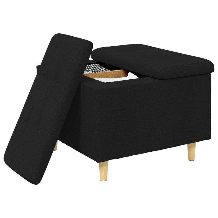 Ottoman med Opbevaring Sort 60 x 60 x 45 cm Stof