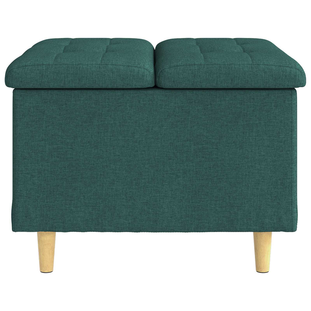 Ottoman med Opbevaring Mørkegrøn 60 x 60 x 45 cm Stof