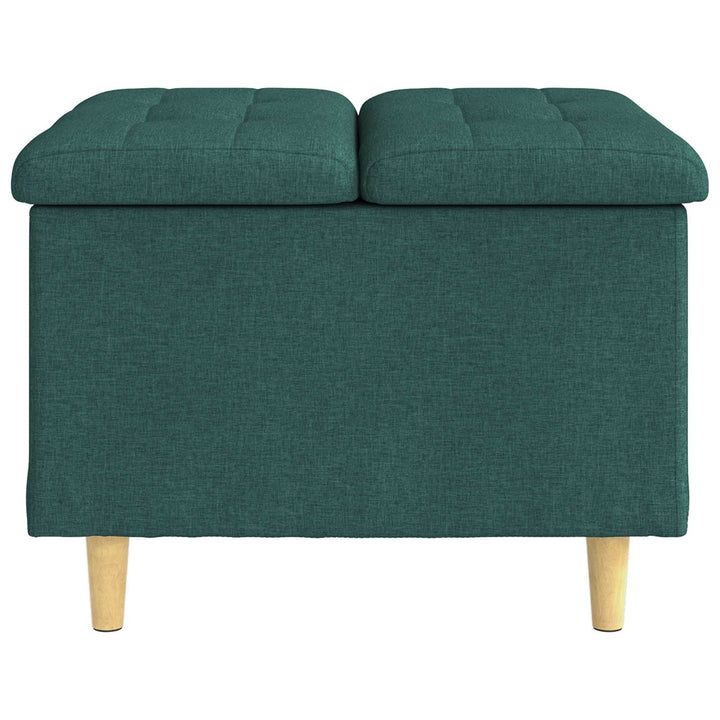 Ottoman med Opbevaring Mørkegrøn 60 x 60 x 45 cm Stof