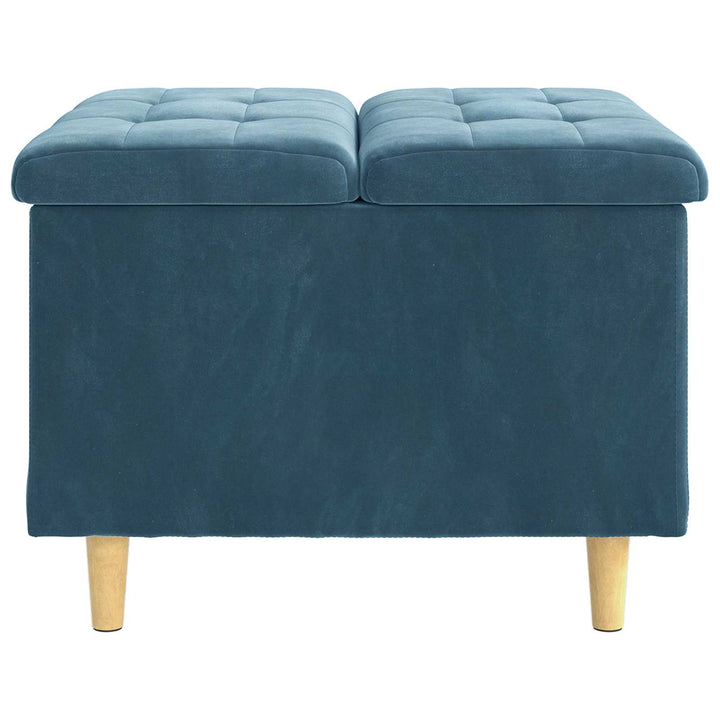 Ottoman med Opbevaring Blå 60 x 60 x 45 cm Fløjl