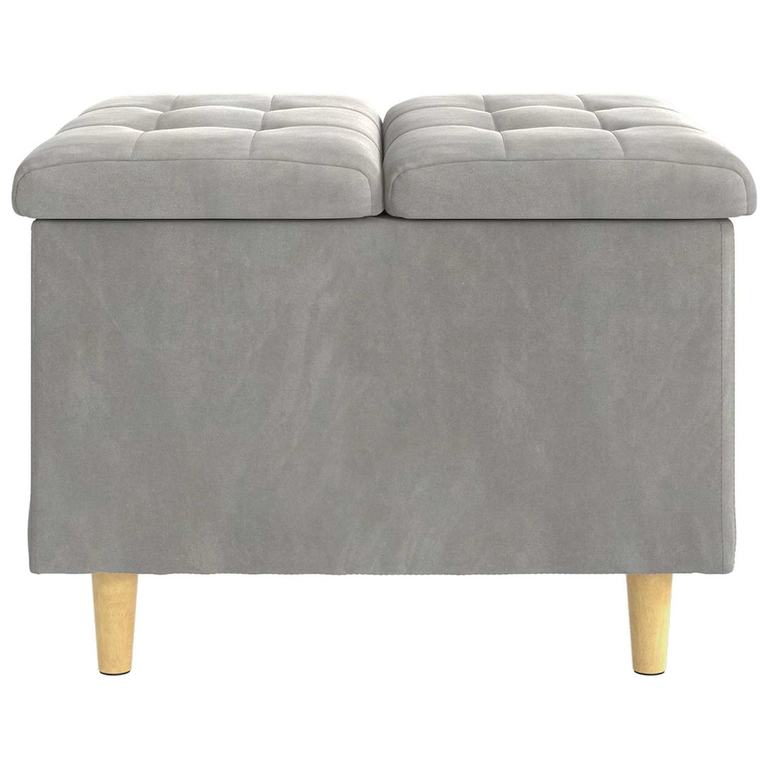 Ottoman med Opbevaring Lysegrå 60 x 60 x 45 cm Fløjl