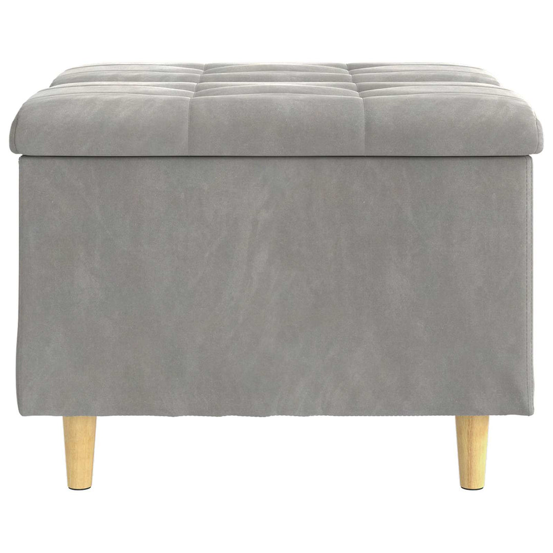 Ottoman med Opbevaring Lysegrå 60 x 60 x 45 cm Fløjl