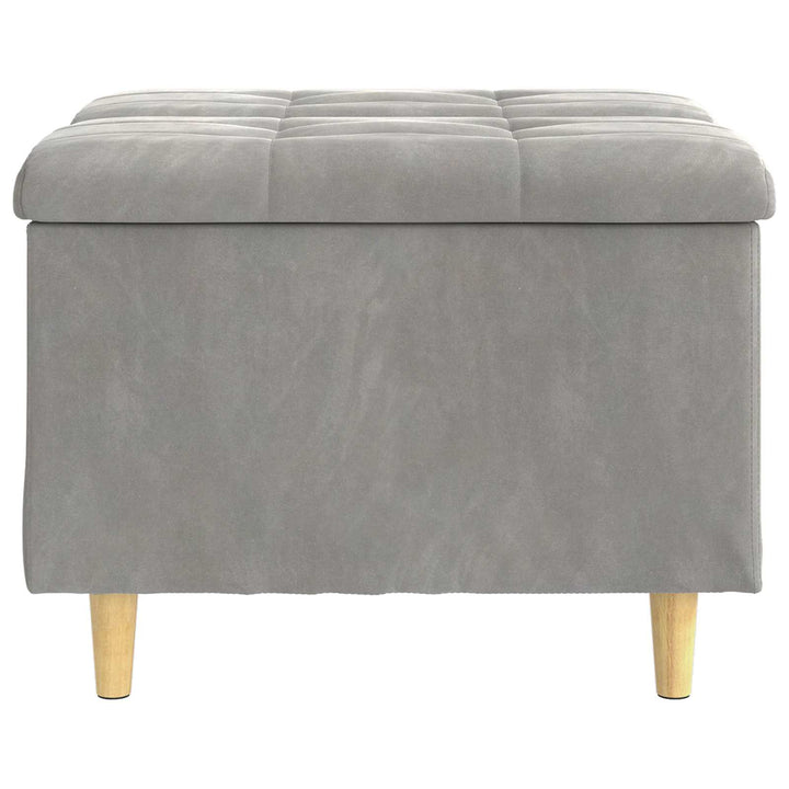 Ottoman med Opbevaring Lysegrå 60 x 60 x 45 cm Fløjl