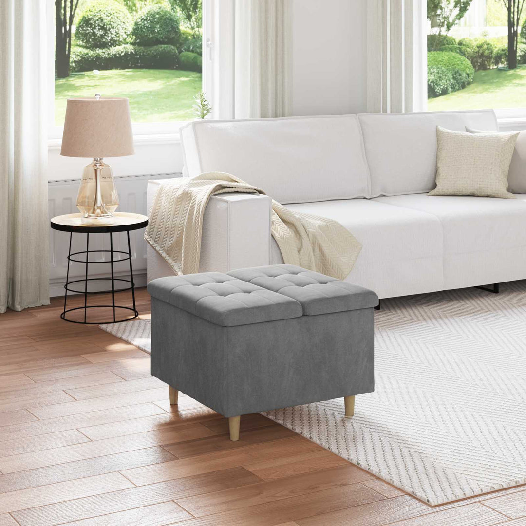 Ottoman med Opbevaring Mørkegrå 60 x 60 x 45 cm Fløjl