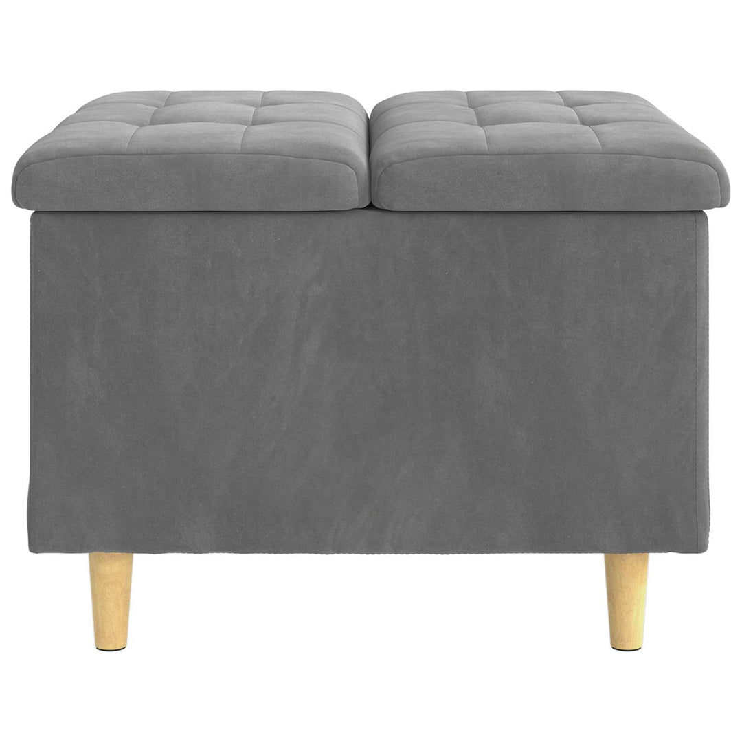 Ottoman med Opbevaring Mørkegrå 60 x 60 x 45 cm Fløjl