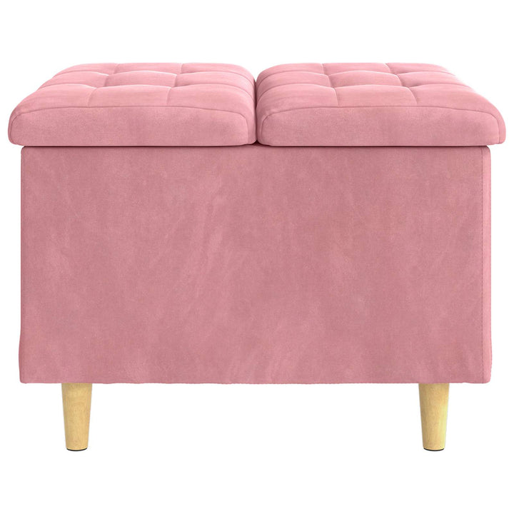 Ottoman med Opbevaring Lyserød 60 x 60 x 45 cm Fløjl
