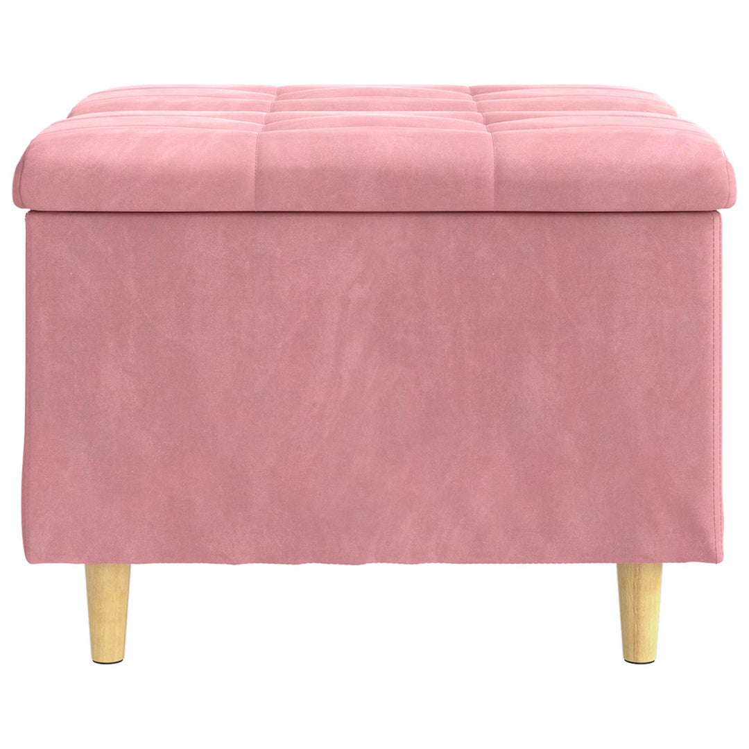 Ottoman med Opbevaring Lyserød 60 x 60 x 45 cm Fløjl