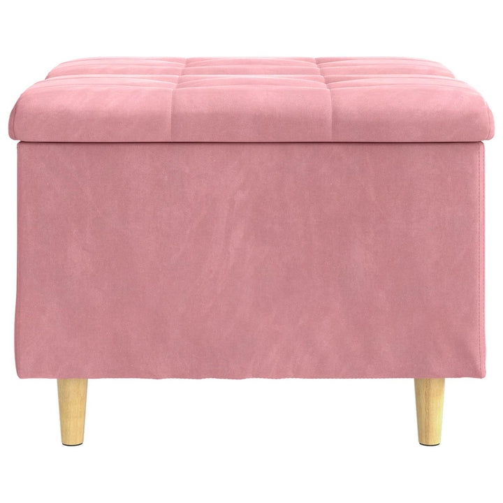 Ottoman med Opbevaring Lyserød 60 x 60 x 45 cm Fløjl