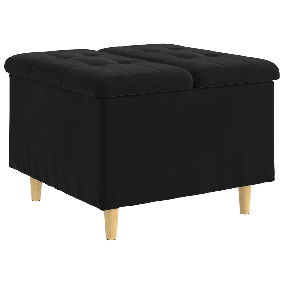 Ottoman med Opbevaring Sort 60 x 60 x 45 cm Fløjl
