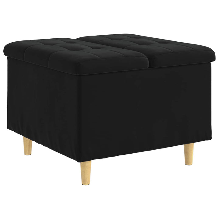 Ottoman med Opbevaring Sort 60 x 60 x 45 cm Fløjl