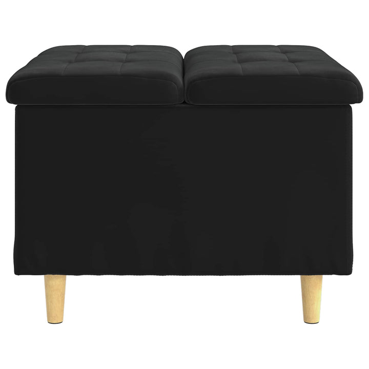 Ottoman med Opbevaring Sort 60 x 60 x 45 cm Fløjl