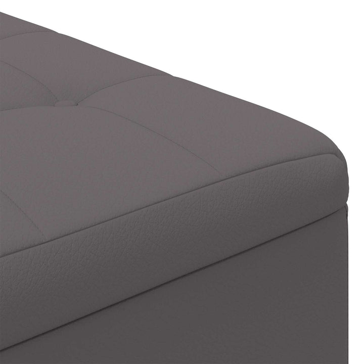 Ottoman med Opbevaring Grå 60 x 60 x 45 cm Kunstlæder