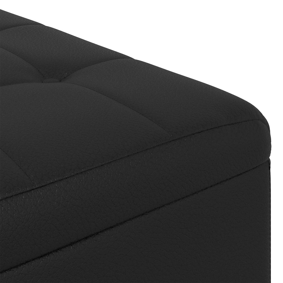 Ottoman med Opbevaring Sort 60 x 60 x 45 cm Kunstlæder